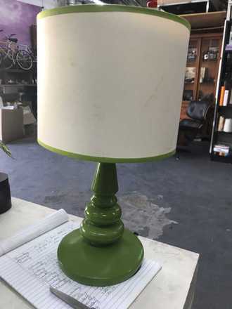 main photo of Green Ceramic Table Lamp with Cream Shade