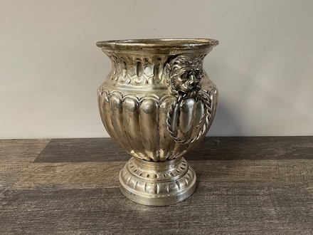 main photo of Pair of Silver Lion Urns