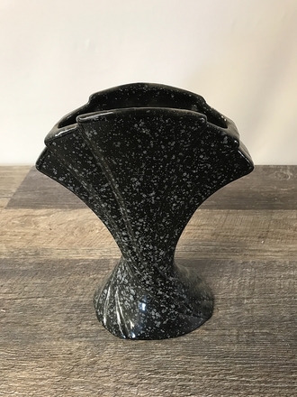 main photo of Vintage Ceramic Black Fan Vase