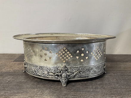 main photo of Silver Stamped Oval Container
