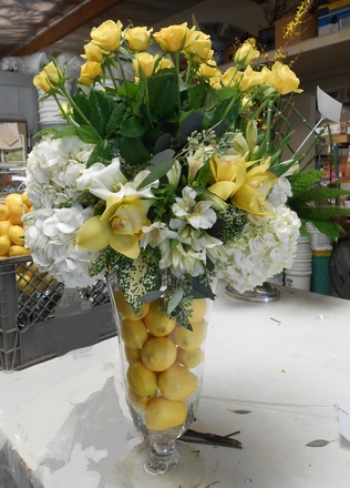 main photo of Lemons and garden blooms.