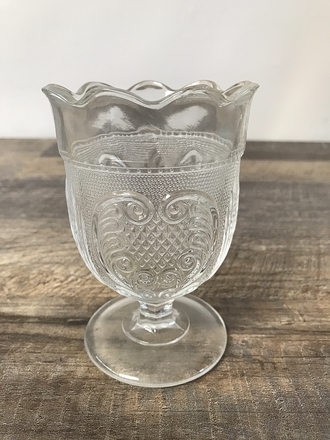 main photo of Vintage Glass Embossed Goblet