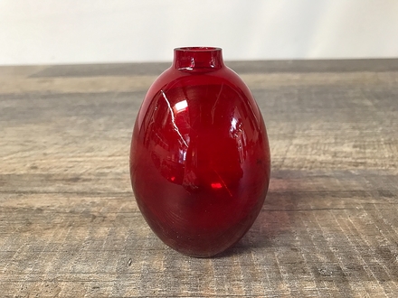 main photo of Red Glass Egg Bud Vase
