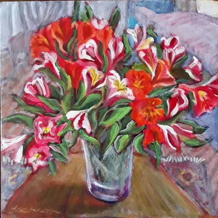 main photo of Flowers in Clear Vase Still Life
