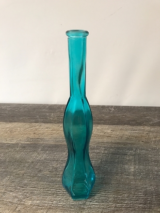 main photo of Blue Glass Twirl Bud Vase