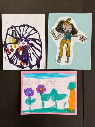main photo of 3 pieces of kids art