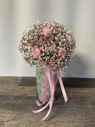 main photo of Pink Carnation & Gyp Lace Bouquet