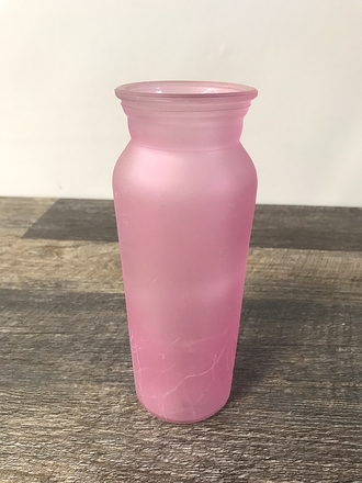 main photo of Pink Frosted Glass Vase