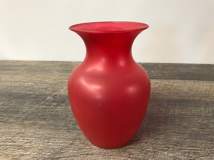 main photo of Red Frosted Glass Vase