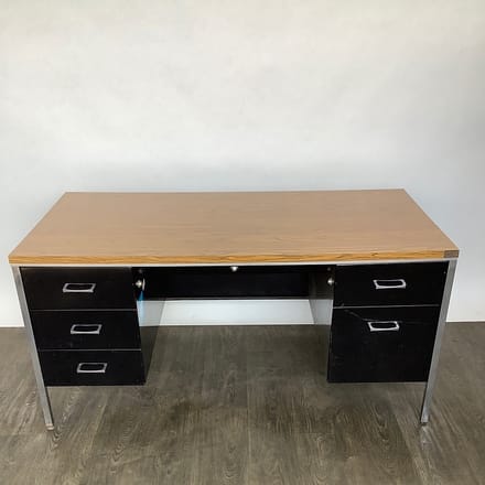 main photo of Black Double Pedestal Desk