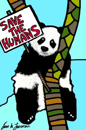 main photo of Save the Humans panda poster