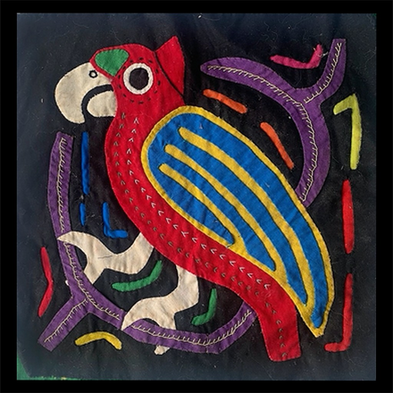 main photo of MISART-Macaw Mola Textile 9x9"