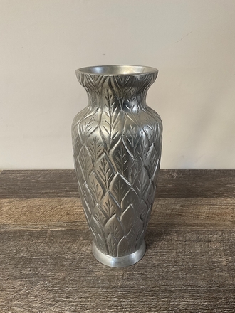 main photo of Silver Embossed Leaf Vase