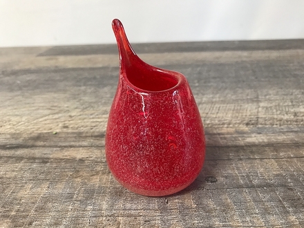 main photo of Red Glass Stretched Spout Bud Vase