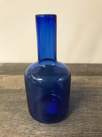 main photo of Blue Glass Cylinder Neck Vase