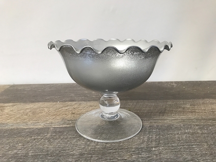 main photo of Silver Glass Ruffle Rim Footed  Bowl
