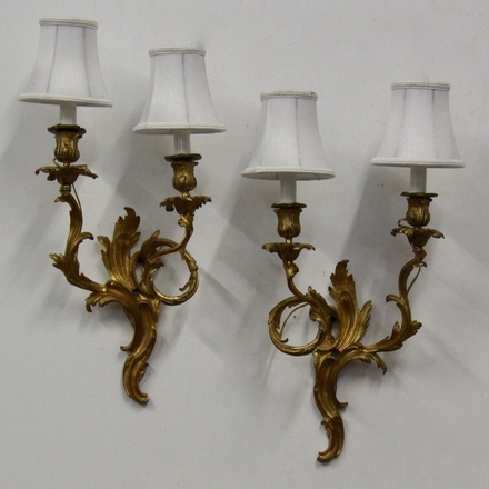 main photo of Ornate Gold Leaf 2 Arm Sconce