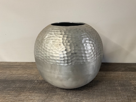 main photo of Round Silver Hammered Planter