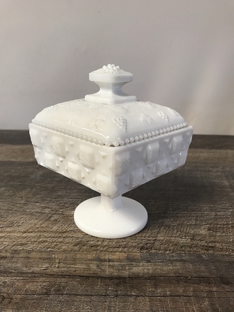 main photo of Milk Glass Footed Box with Lid B