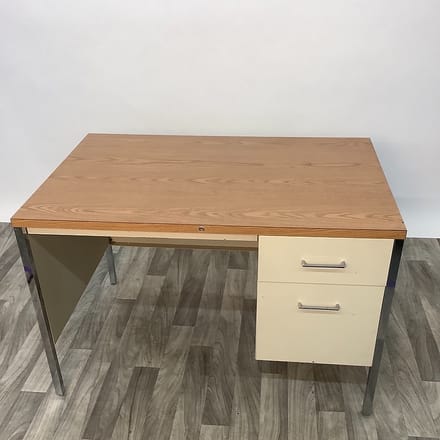 main photo of Cream Single Pedestal Desk