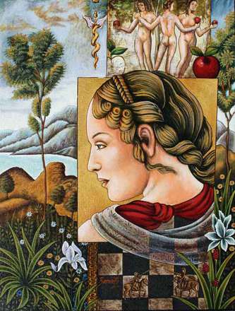 main photo of Eve Eating Apples Mosaic Oil