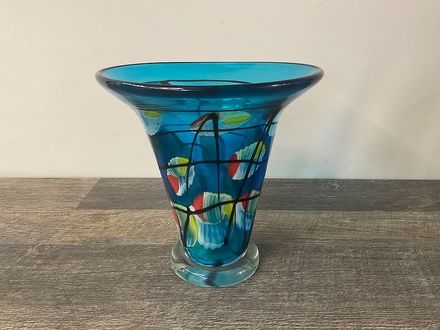 main photo of Blue Glass Abstract Vase A