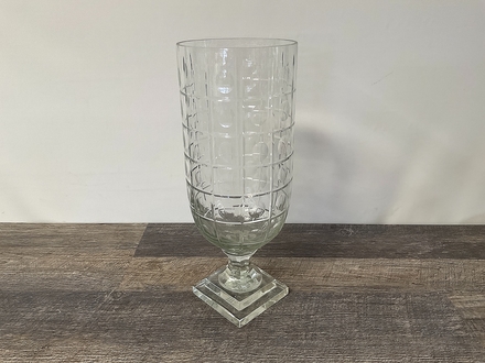 main photo of Crystal Checker Cut Footed Vase