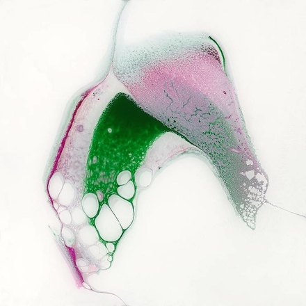 main photo of Abstract Painting in Green, Pink & White