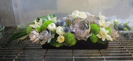 main photo of Fresh Floral Long Low Stylized Centerpiece