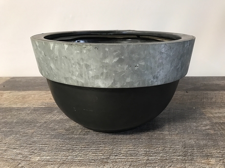main photo of Black Ceramic Galvanized Metal Rim Bowl B