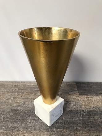 main photo of Gold Metal Cone Vase B