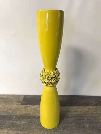main photo of Chartreuse Ceramic Hourglass Vase A