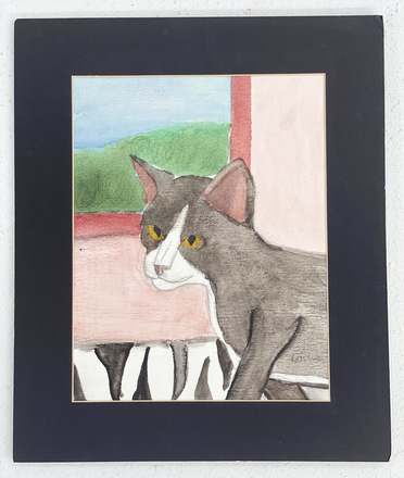 main photo of Cat Teen Watercolor Matted 17