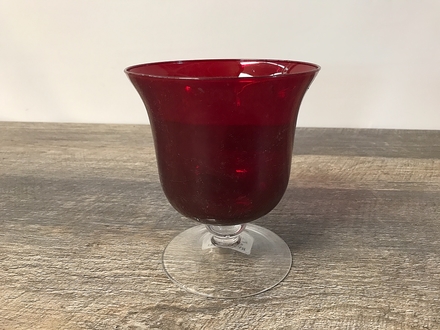 main photo of Red Glass Footed  Vase