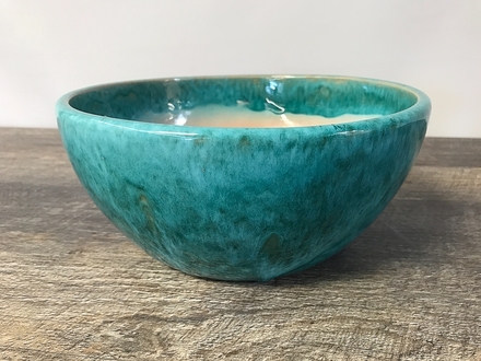 main photo of Turquoise Ceramic Bowl Planter