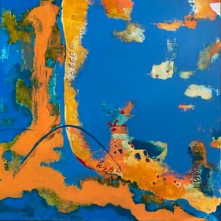 main photo of Abstract Painting in Orange and Blue