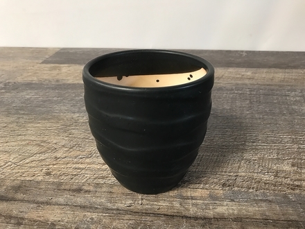 main photo of Black Ceramic Waved Rib Cup