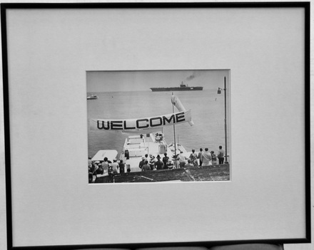 main photo of Antique Historical Photo Navy Vessel Welcome Sign
