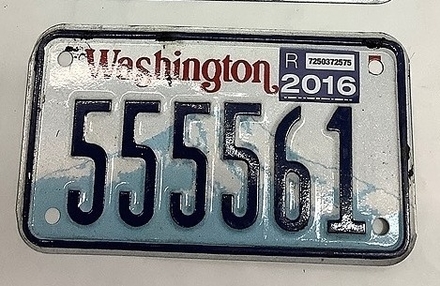 main photo of Washington Motorcycle Licence Plate - 555561