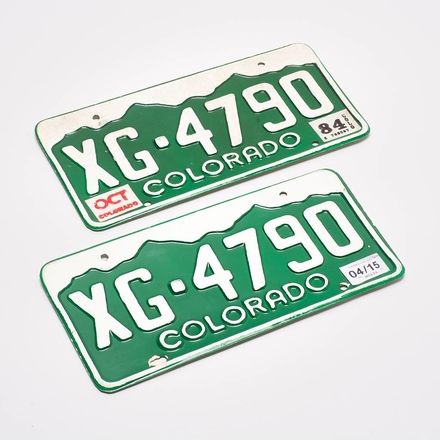 main photo of Colorado Licence Plates (Pair, Plastic) - XG 4790