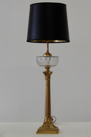 main photo of Brass and Crystal Column Table Lamp II