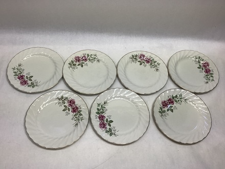 main photo of White Side Platewith Floral Design 1960's