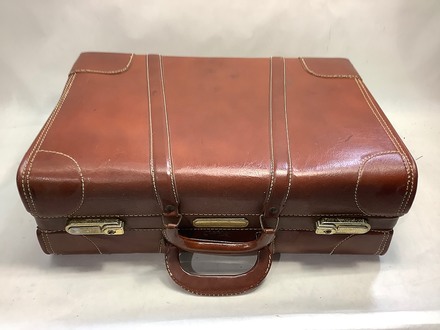main photo of Suitcase - Vintage, Brown, Leather, Medium