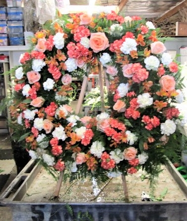 main photo of Fresh Floral Full Funeral Easel Wreath