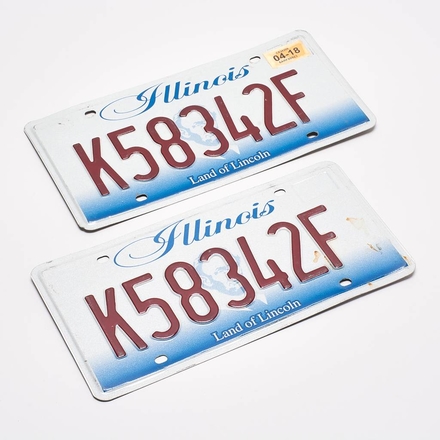 main photo of Illinois Licence Plates (Pair, Metal Raised) - K58342F