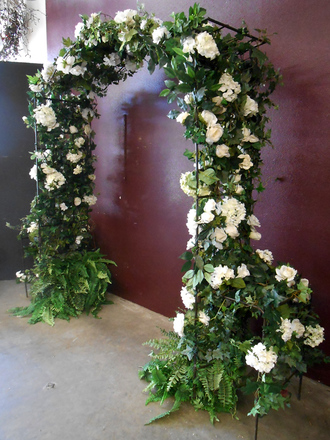 main photo of Green and White Floral  Garden Arch