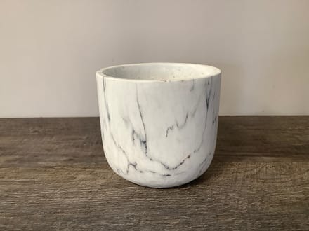 main photo of White Marble Ceramic Round Vase