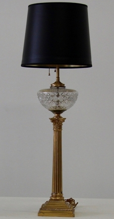 main photo of Brass and Crystal Column Table Lamp I