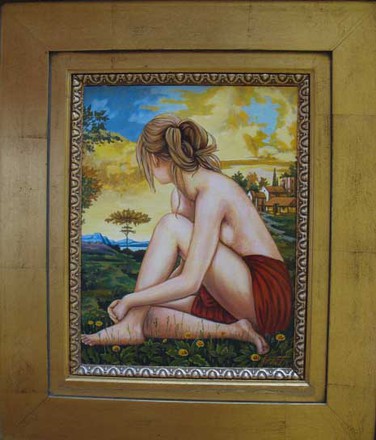main photo of Seated Female Nude Oil Painting