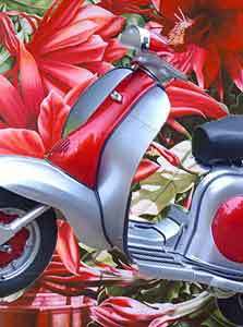 main photo of Red & Silver Scooter Abstract